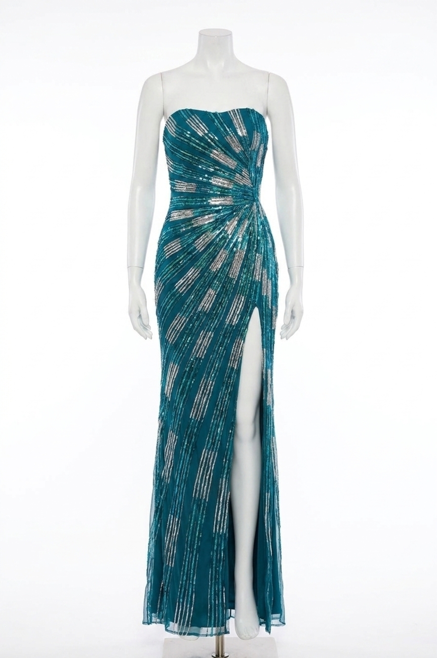 NEW JOVANI beth long formal prom dress gown in teal